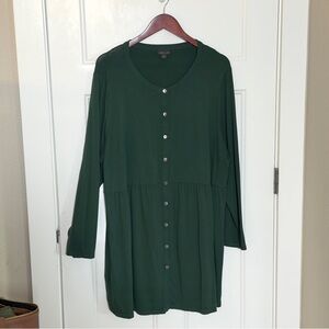 J. Jill Wearever Collection long sleeve button-up tunic dress